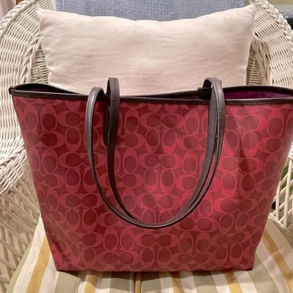 Coach reversible tote